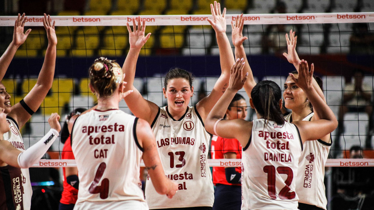 Universidad San Martín, Circolo Sportivo Italiano y Universitario celebran sus victorias en la Liga Peruana de Vóley Betsson.